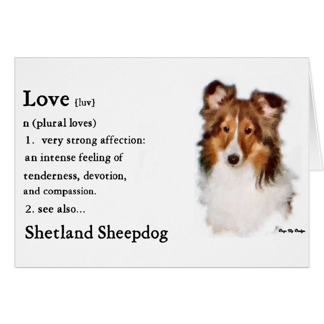 Cartão Shetland Sheepdog Sheltie Gifs (Frente Horizontal)