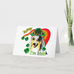 Cartão Shetland Sheepdog St Patricks