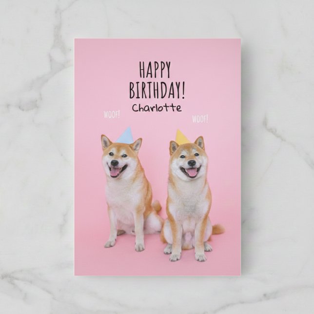 Cartão Shiba Inu Birthday Bliss Folheto (A sweet and simple way to say Happy Birthday.)