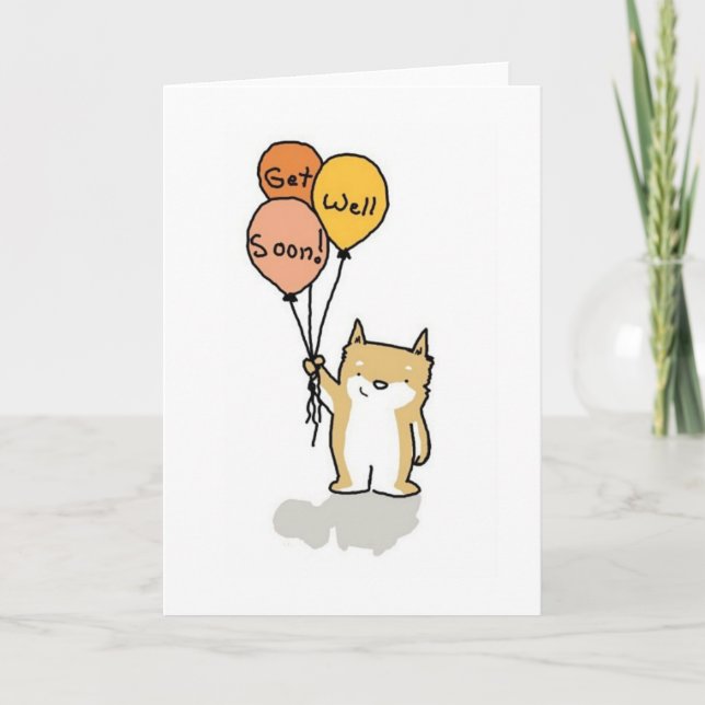 Cartão Shiba Inu Get Well Soon Card (Frente)