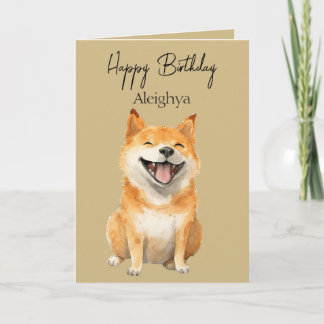 Cartão Shiba Inu Risonho Personalizado