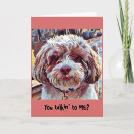 Cartão Shih-Poo Shih Tzu Dog Whimsical Artistic Puppy