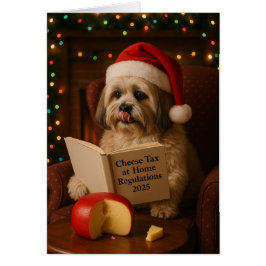 Cartão Shih Tzu 'Cheese Tax' Christmas card