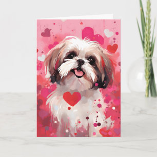 Cartão Shih Tzu Dia de os namorados