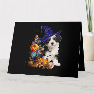 Cartão Shih Tzu Dog Witch E Pumpkins Halloween Thanksgi