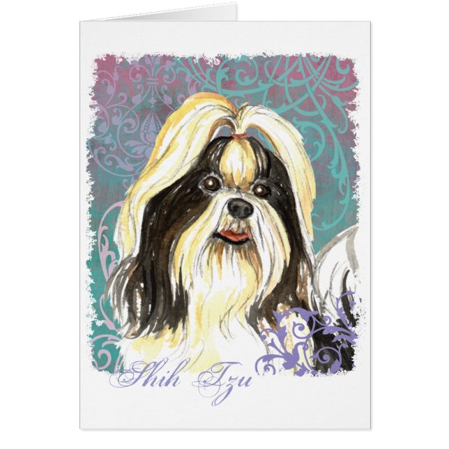 Cartão Shih Tzu Elegante (Frente)