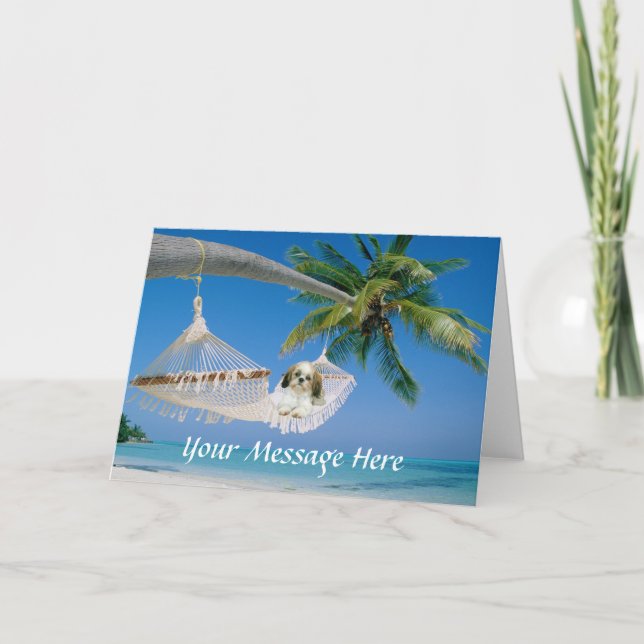 Cartão Shih Tzu Hanging Out Greeting Card (Frente)
