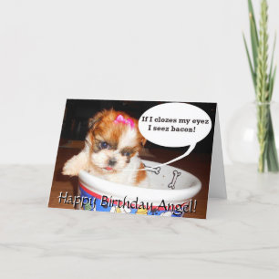 Cartão Shih Tzu Puppy Birthday