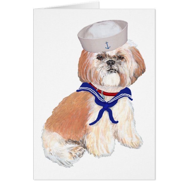Cartão Shih Tzu Sailor (Frente)