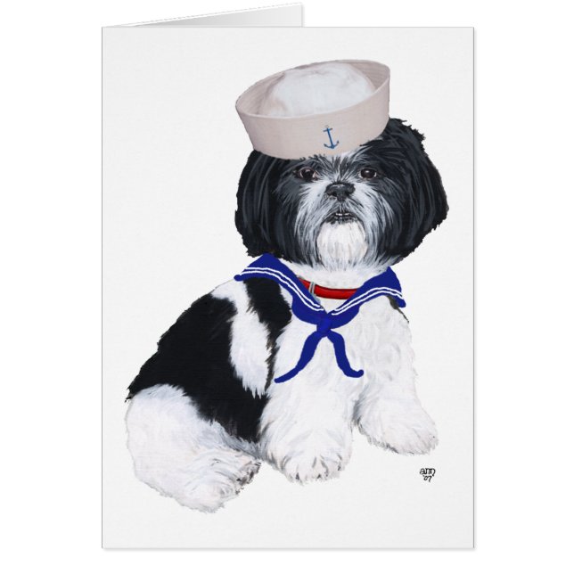 Cartão Shih Tzu Sailor (Frente)