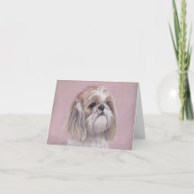 Shihzu Dog Art Note Card