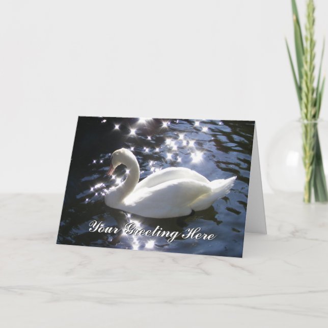 Cartão Shimmering Swan Greeting Card (Frente)