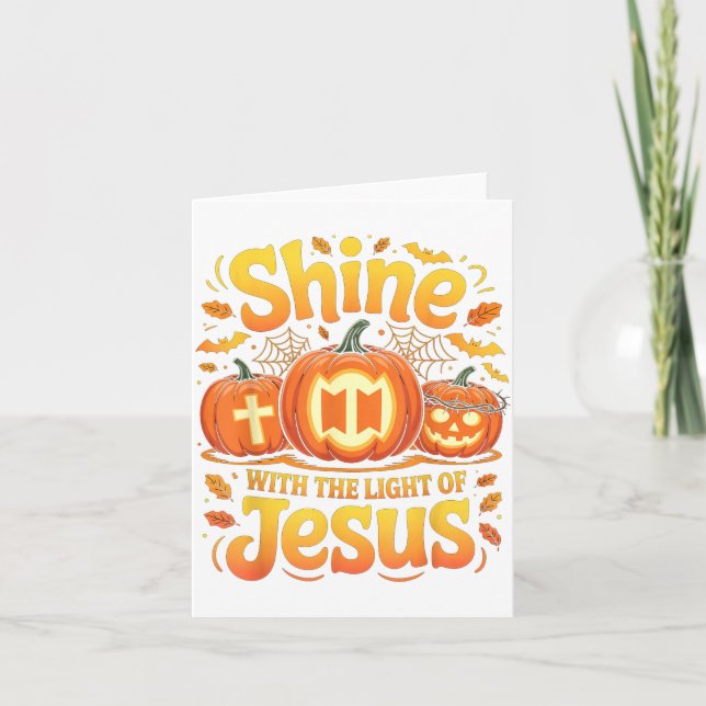 Cartão Shine With The Light Of Jesus Christian Halloween  (Frente)