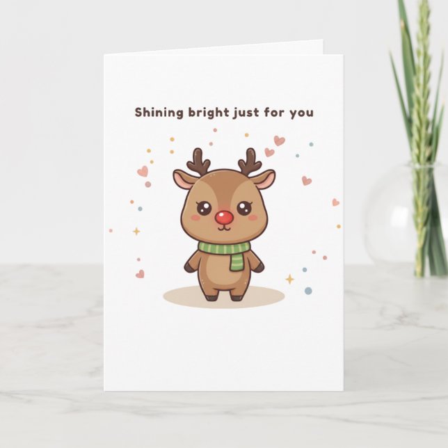 Cartão Shining Bright Just for You Cute Puchi Dōshi (Frente)