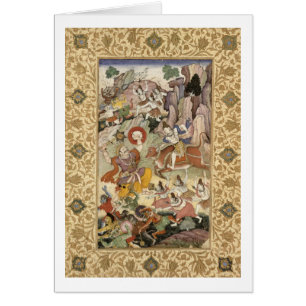 Cartão Shiva que mata o demónio Andhaka, c.1585-90