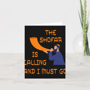 Cartão Shofar Está Chamando E Eu Devo Ir Ano Novo Judaico