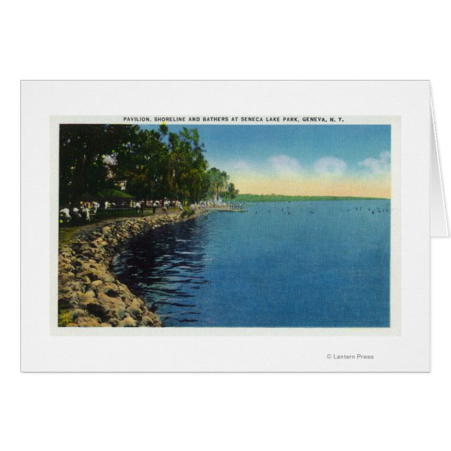 Cartão Shoreline, Pavilion e Nadadores (Frente Horizontal)