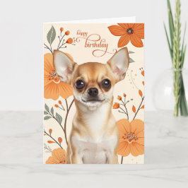Cartão Short Haired Chihuaua Dog Bold Retro Birthday