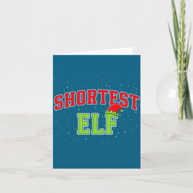 Cartão Shortest Elf Christmas Family Matching Group Xmas  (Frente)