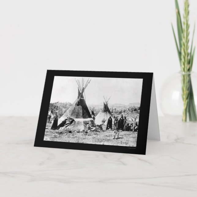 Cartão Shoshoni Indian and Skin Tipis 1884 (Frente)