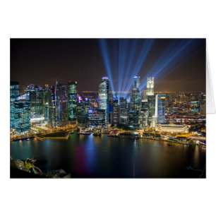 Cartão Show de Luzes do Centro de Singapura
