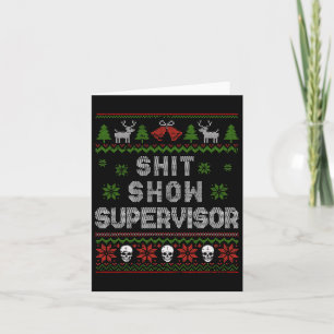 Cartão -show Supervisor Suéter de Natal Engraçado Feio de