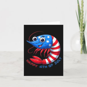 Cartão Shrimp Celebra 4 De Julho Crianças Mulheres Engraç