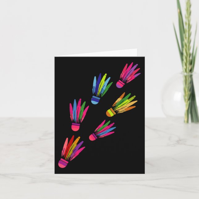 Cartão Shuttle Badminton Jogadoras Coloridas Mulheres (Frente)