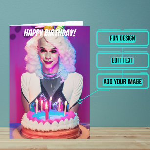 Cartão Shy Drag Queen Funny Birthday