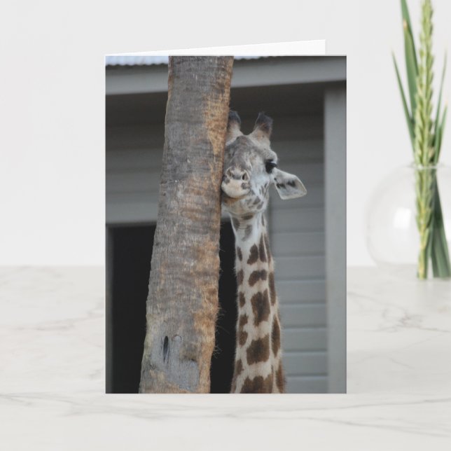 Cartão "Shy Giraffe" Greeting Card (Frente)