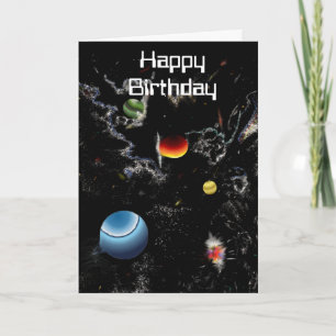 Cartão si fi jumping dimension card Happy Birthday