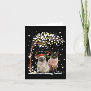 Cartão Siamês Cat Reindeer Hate Papais noeis Funn de Árvo