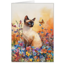 Siamese Cat 1 - 5" x 7" Art Card