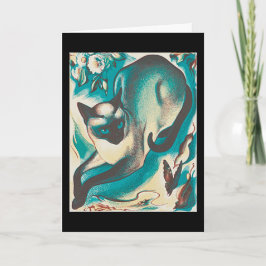 Cartão Siamese Cat, por Agnes Parker,