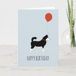 Cartão Siberian Husky Birthday Card