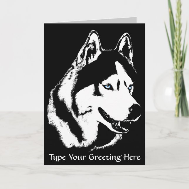 Cartão Siberian Husky / Cartão Malamute do Alasca  (Frente)