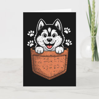 Cartão Siberian Husky Na Sua Frente Cket 