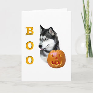 Cartão Siberian Husky (preto) Boo