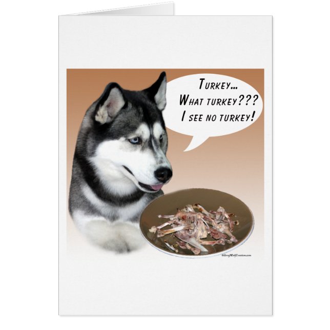 Cartão Siberian Husky (preto) Turquia (Frente)