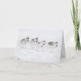 Cartão Siberian Husky Sled Dog Racing Team