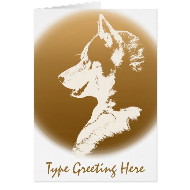 Cartão siberiano de saudação de Rouco Malamute (Frente)