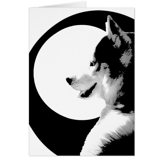 Cartão Siberiano Husky / Cartão Malamute do Alaska (Frente)