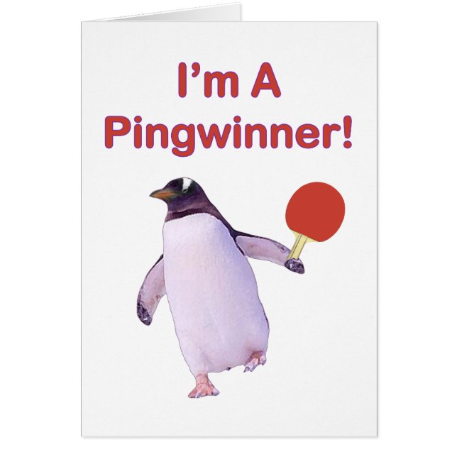 Cartão Sibilo Pong do pinguim de Pingwinner (Frente)