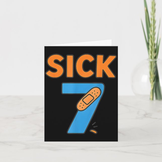 Cartão Sick Seven Meme Tee Six Seven Fun Wordplay  (Frente)