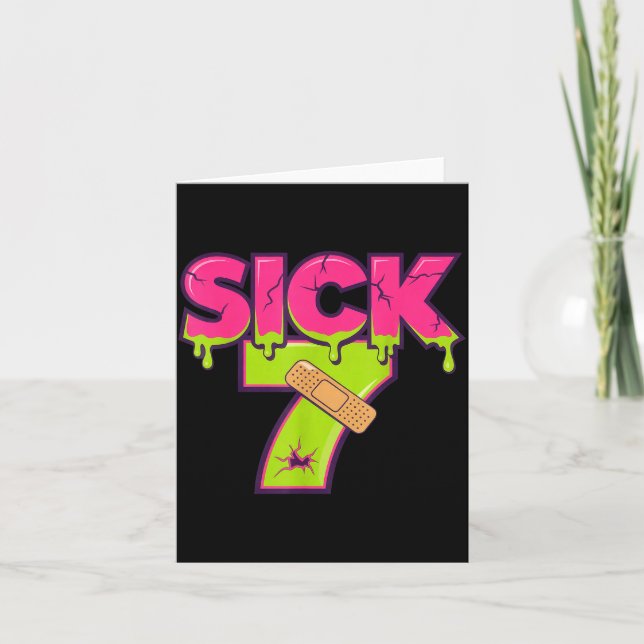 Cartão Sick Seven Meme Tee Six Seven Fun Wordplay Drip  (Frente)