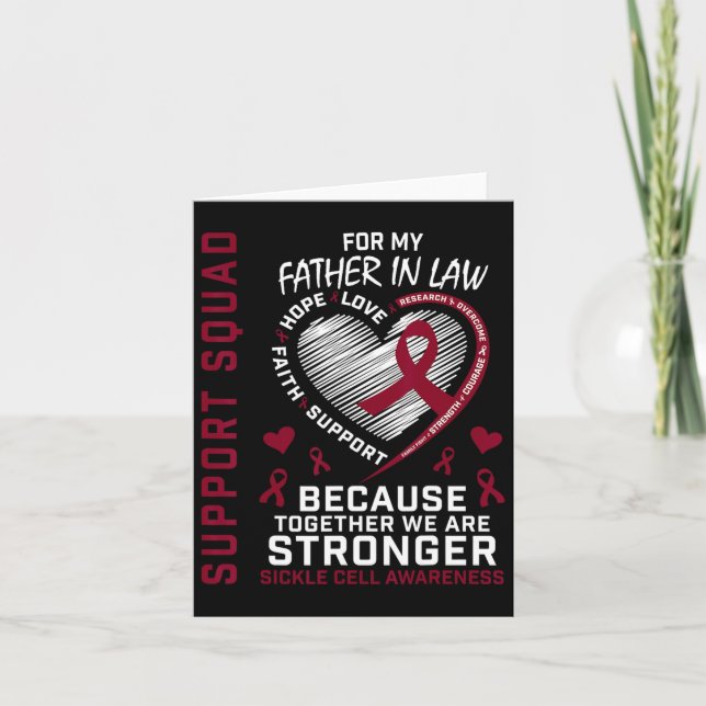 Cartão Sickle Cell Awarness Items Padre In Law Support (Frente)