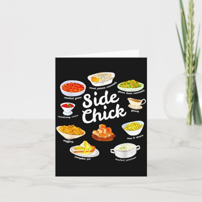 Cartão Side Chick Funny Thanksgiving Foodie Friendsgiving (Frente)