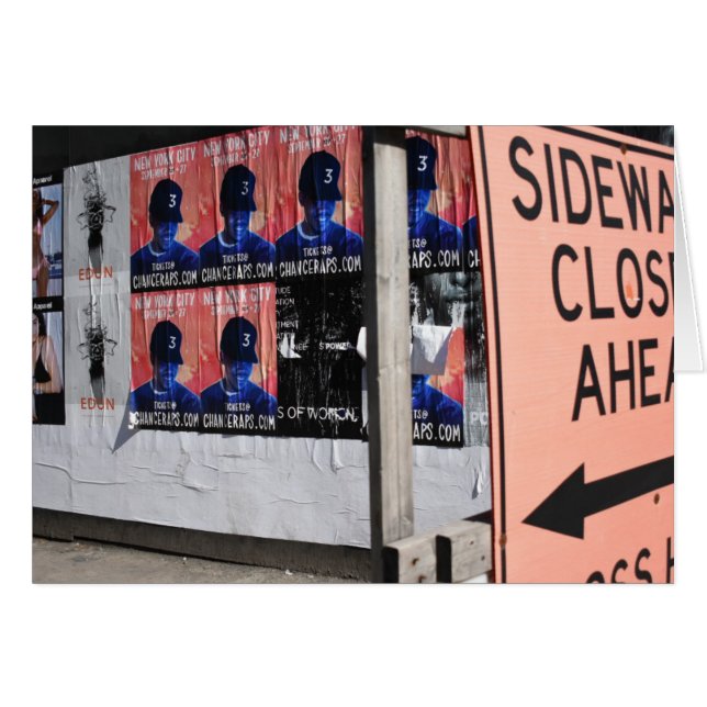 Cartão Sidewalk Fechou Fotografia da Rua Urbana de Nova I (Frente Horizontal)