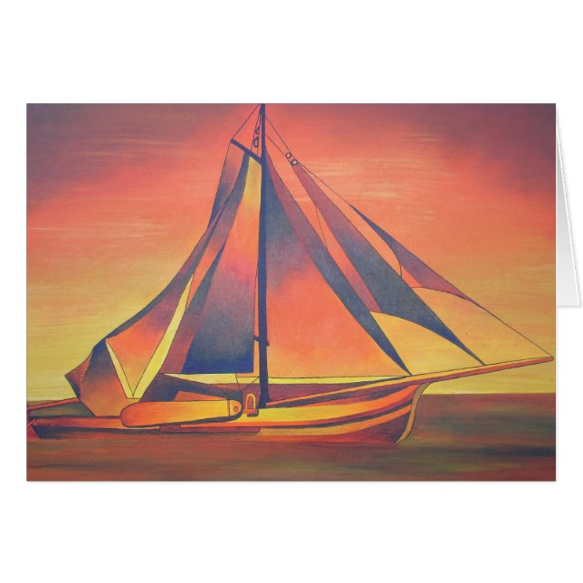 Cartão Sienna Sails no Sunset (Frente Horizontal)