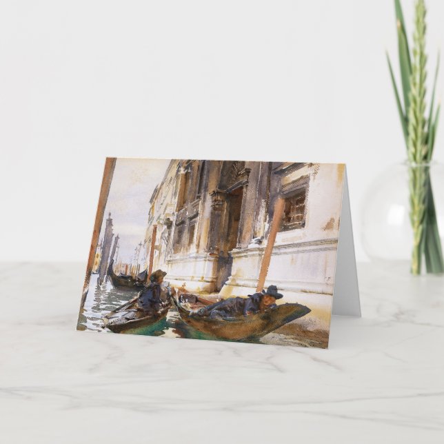 Cartão Siesta de Gondoliers por John Singer Sargent (Frente)